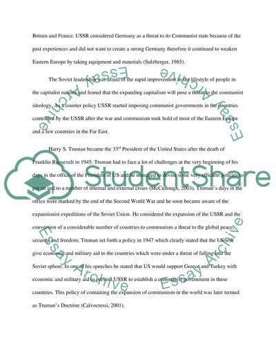 Trumans Doctrine: Containing Soviet Expansion