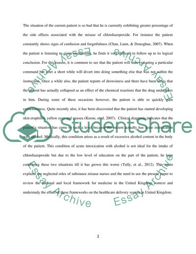 A Substance Misuse Patient, Either Drug or Alcohol Use