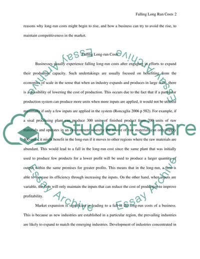 Businesses in the Long-Run Issues