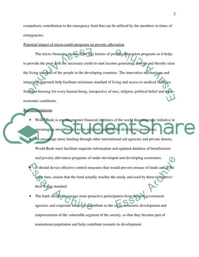 Poverty Alleviation and Micro-credit Institutions