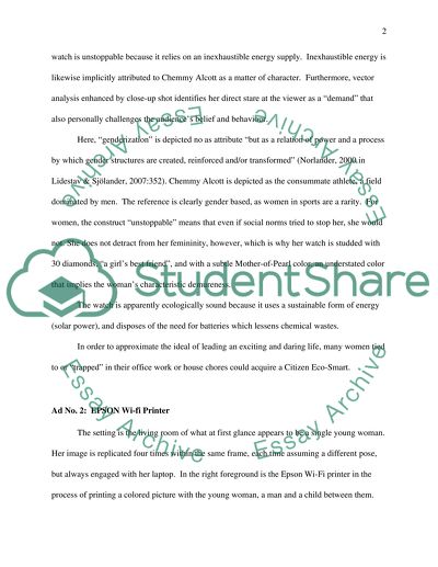 Advertisements in Mens and Womens Magazines