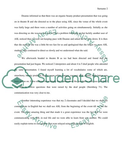 An event that involving an ASL experience