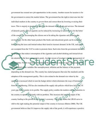 Taxation in the UK Economy