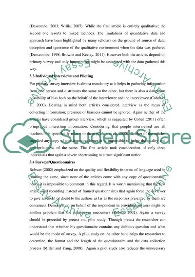 The Correctness of the Choice of Research Methodology