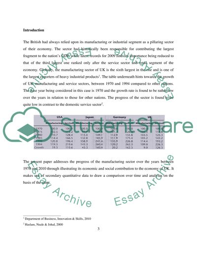 Economic Contribution of UKs Manufacturing Sector