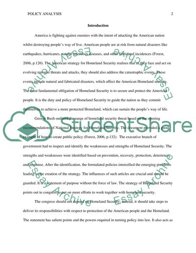 Fundamental Obligation of Homeland Security