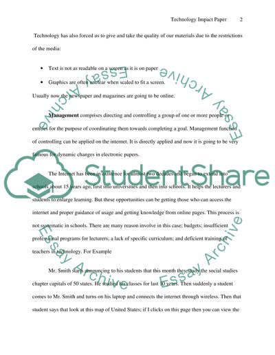 Technology Impact Paper