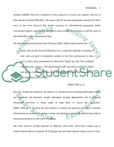 Identifying Specific Learning Difficulties