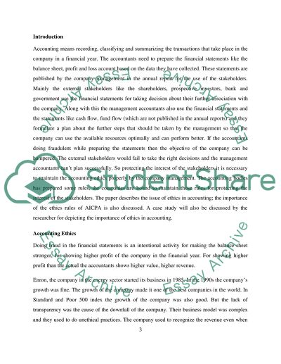 Business and Accounting Ethics of Enron Company