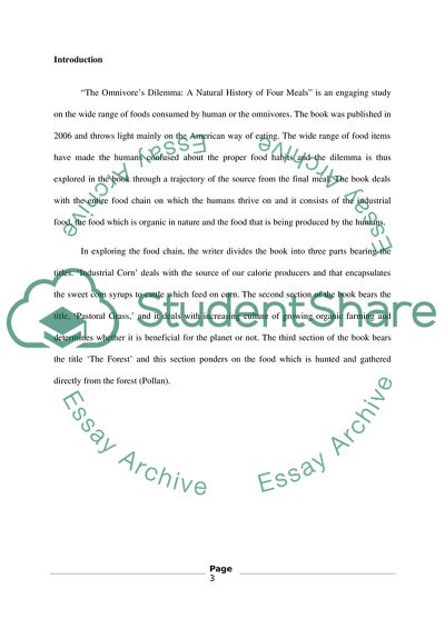 The Omnivores Dilemma by Michael Pollan