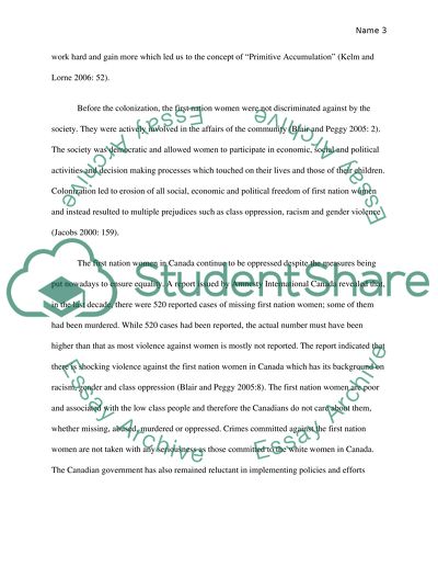 Oppression of First Nation Women in Canada