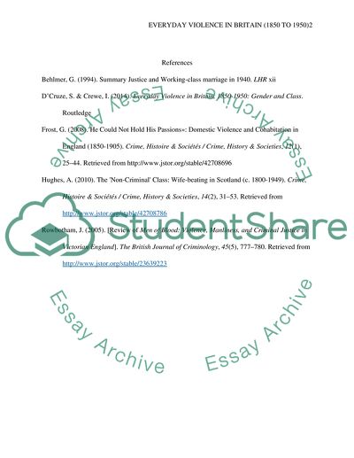 Everyday Violence In Britain Between 1850 And 1950