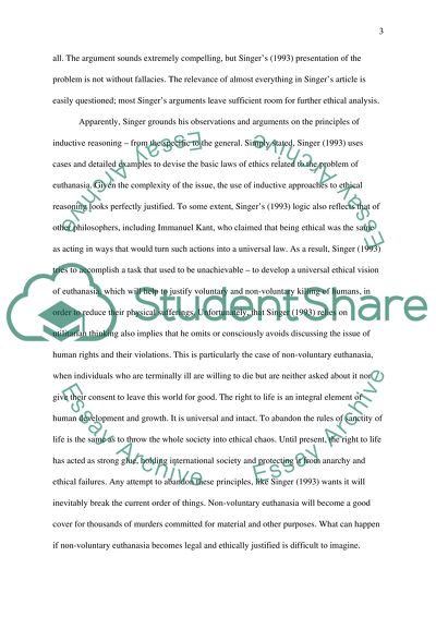 Should Euthanasia Be Legalized Responding to Peter Singers Taking Life: Humans