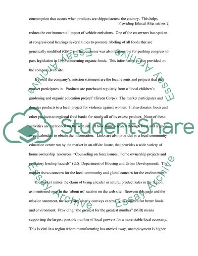 Providing Ethical Alternatives