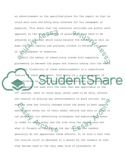 The Press as a Means Advertising in Century