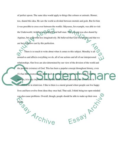 The ethics of the earlier thinkers