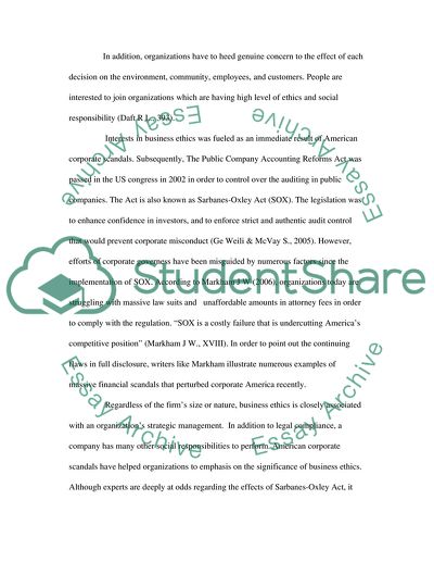 Business ethics and/or social responsibility