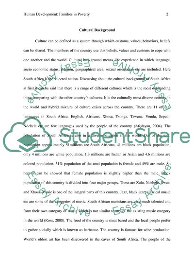 Human Development: Families in Poverty