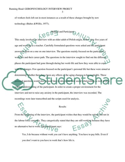 Work and Changing Ages