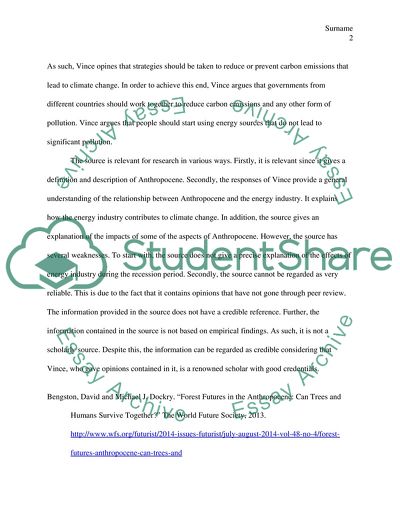 Anthropocenes Impact on Energy Industry