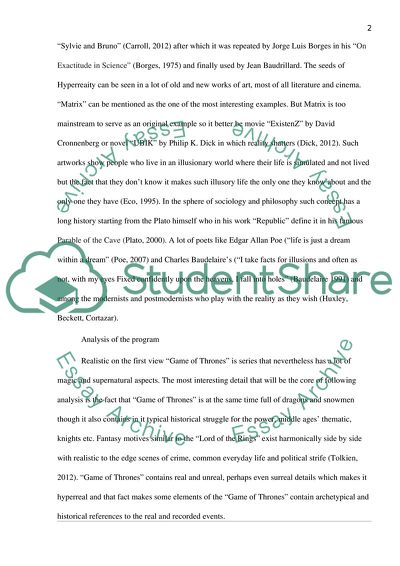 Hyperreality in The Game of Thrones