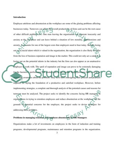 Problems in managing retention and employee absenteeism by HR Managers