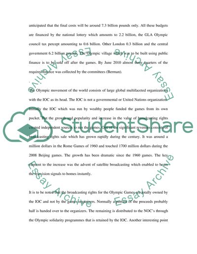 Financing Olympic Games