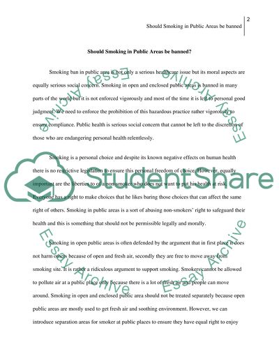 Shoud Smoking in Public Areas be Banned