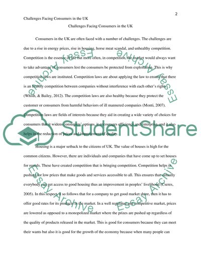 Challenges facing consumers in the UK