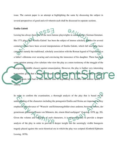 Analysis of the Characters in Emilia Galotti by Lessing and Die Rauber by Schiller