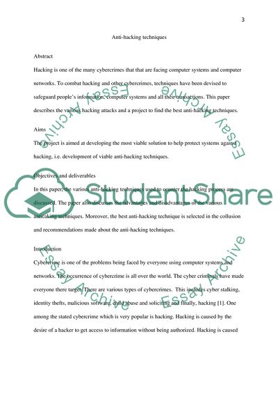 Anti hacking techniuqes