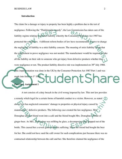 Business Law: The Claim for a Damage or Injury to Property