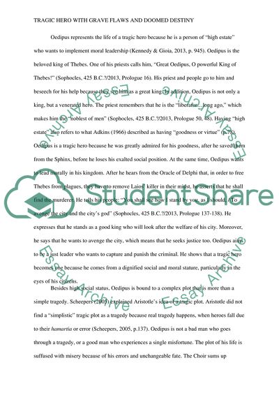 Aristotles Tragic Hero with Grave Flaws and Doomed Destiny in Sophocles Oedipus the King