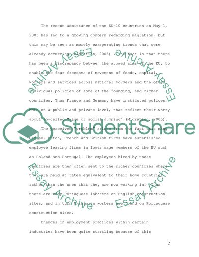 Analysis of the Migration in UK, France and Germany