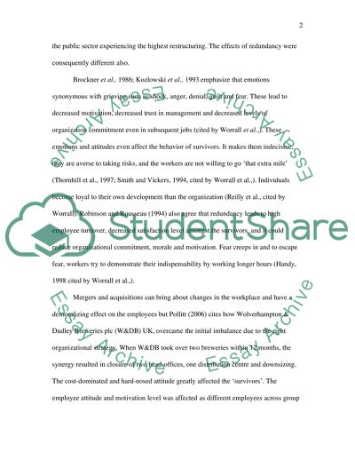To What Extent is Employee Motivation Staff Employed Affected by Organizational Change