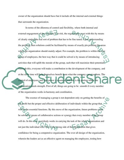Analysis of Organizational Structure