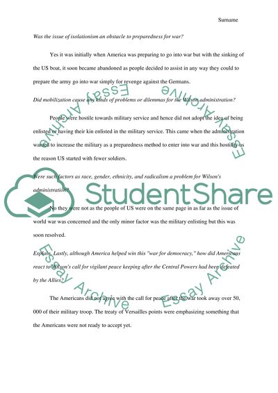 Woodrow Wilson & World War I