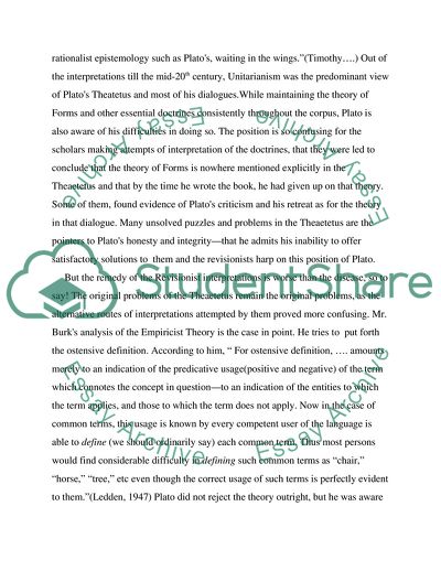 Does Platos Theaetetus Provide a Comprehensive Refutation of Empiricism