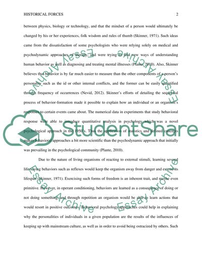 Historical Forces that shaped American psychology