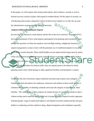 Building and Maintaining Resilience in Small Airports