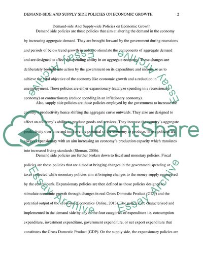 Demand-side and Supply-side Policies on Economic Growth