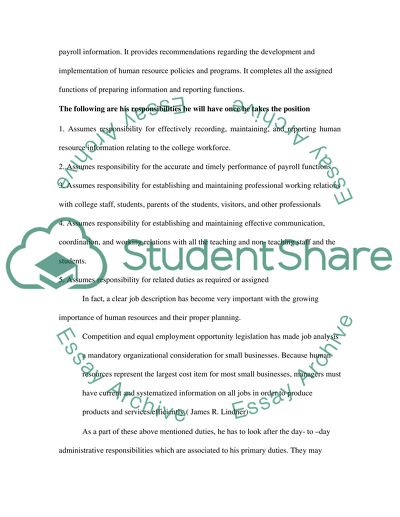 The Work of HR Assistant