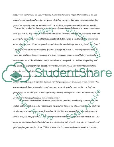 An Examination of Obamas Inaugural Speech