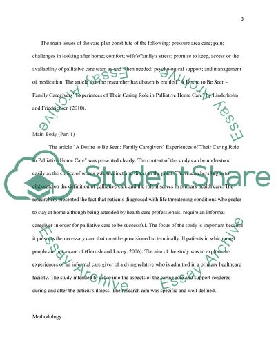 A Desire to Be Seen. Family Caregivers Experiences of Their Caring Role in Palliative Home Care