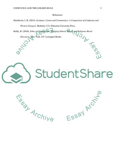 Confucious and the golden rule