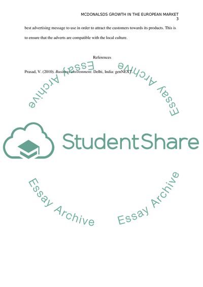 McDonalds Growth on the European Market