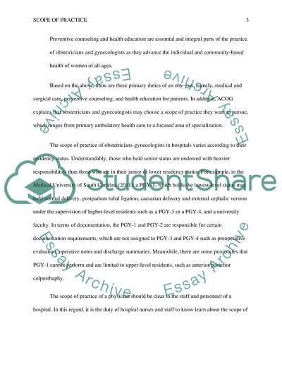 The Scope of Practice of an Obstetrician Gynecologist