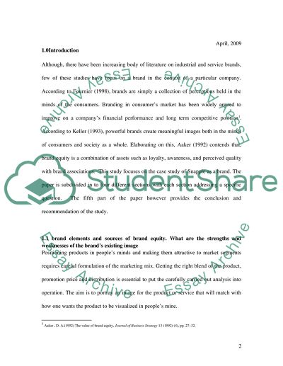 Snapples Brand Elements and Sources of Brand Equity