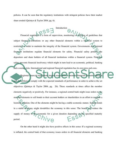 International and Regional Financial Regulators