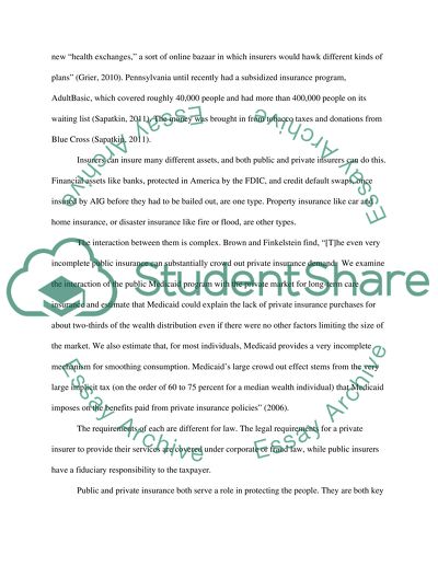 Compare/Contrast of Public and Private Insurers